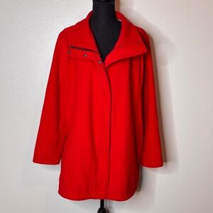 Pendleton Cascade‎ Red Wool Blend Water Resistant Zip Coat Women's XL